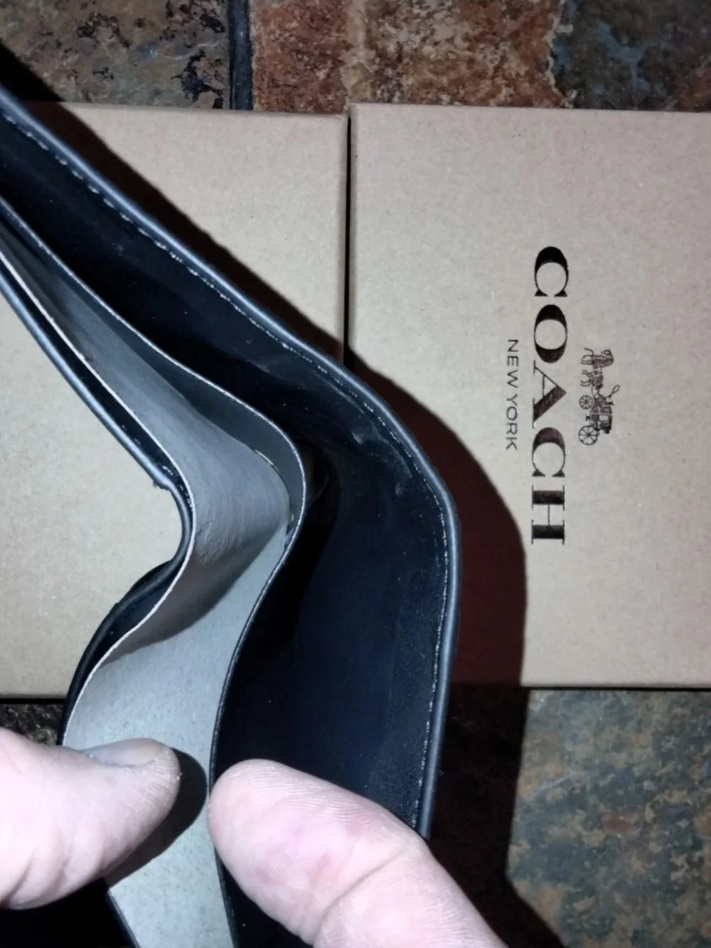 Coach Men’s Black Graffiti Leather Card Holder Traditional Jacquard C